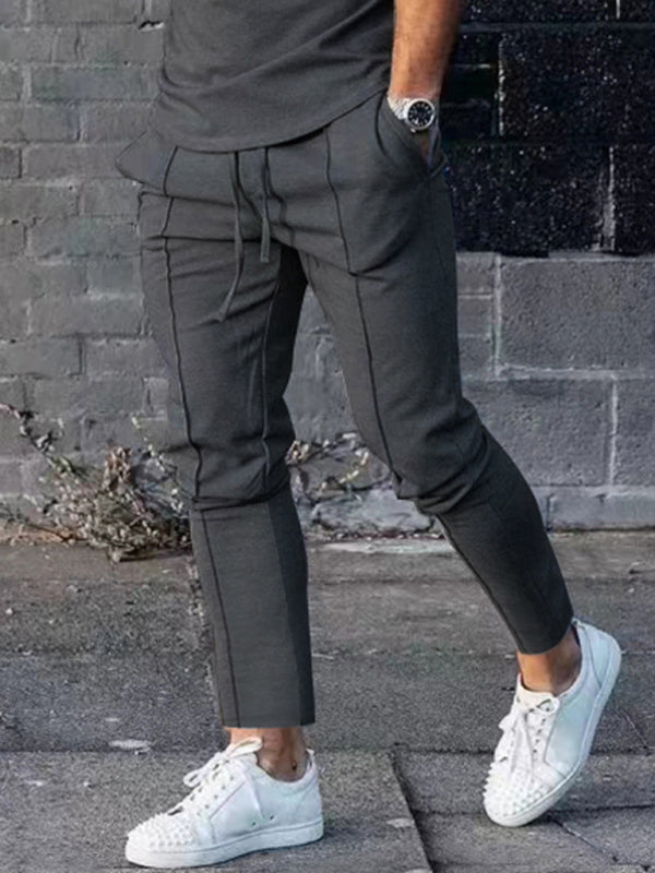 Two-piece Set Round Neck Long Sleeve & Trousers Casual Sports Suit (Misty Grey)