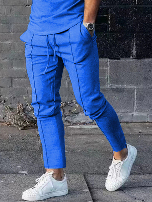Two-piece Set Round Neck Long Sleeve & Trousers Casual Sports Suit (Misty Grey)
