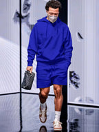 New Men's Loose Hooded Suit Casual Versatile Fleece Couple Suit