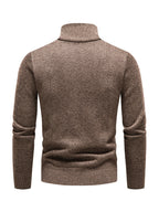 Men's stand-up collar thickened patchwork half-zip lapel sweater pullover sweater