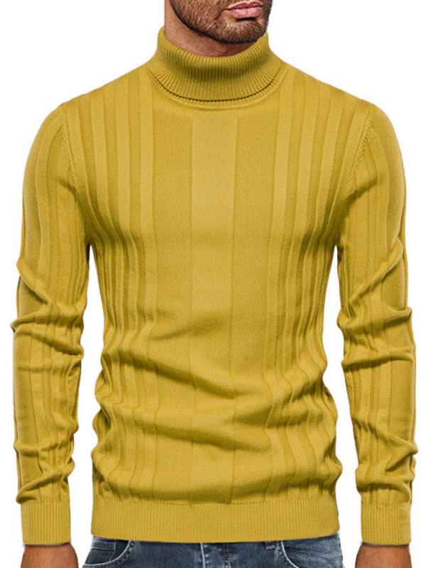 Men's new casual knitted basic base pullover turtleneck sweater