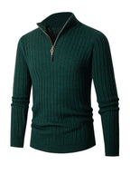 Men's casual solid color round neck stretch knitted sweater