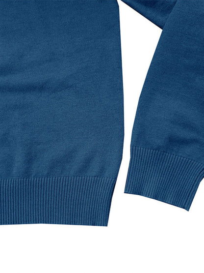 Men's new solid color long sleeve sweater