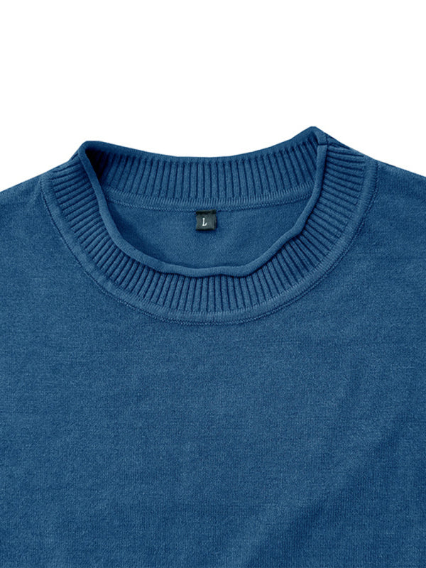 Men's new solid color long sleeve sweater