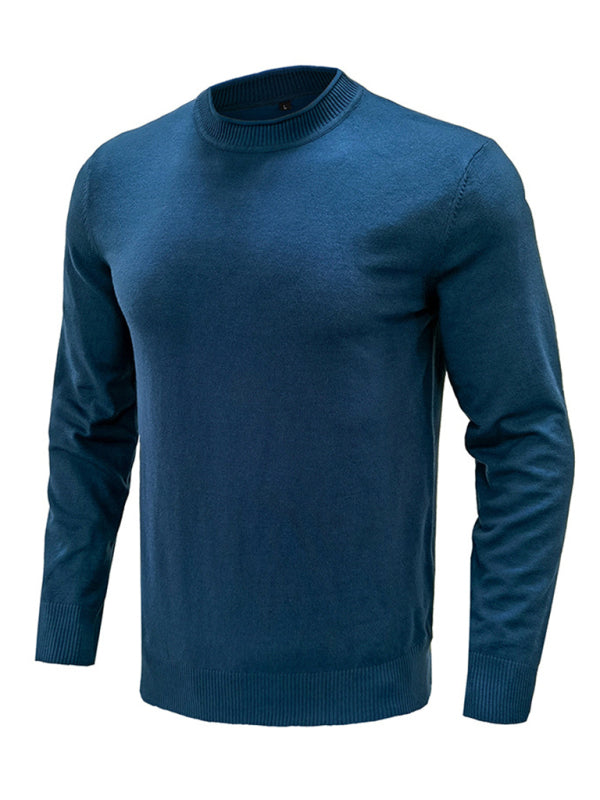 Men's new solid color long sleeve sweater