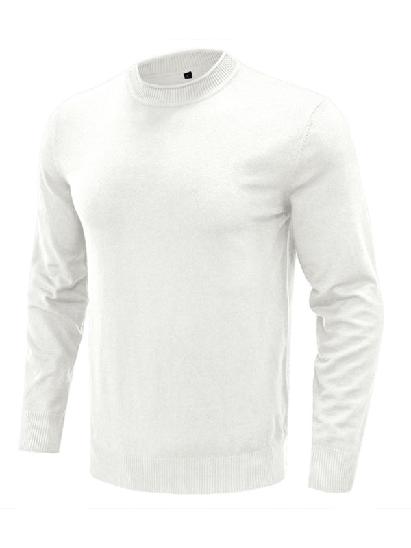 Men's new solid color long sleeve sweater