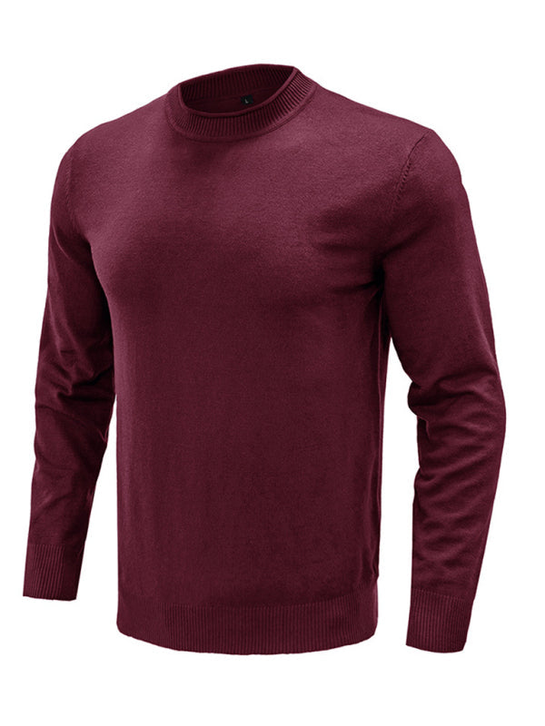 Men's new solid color long sleeve sweater