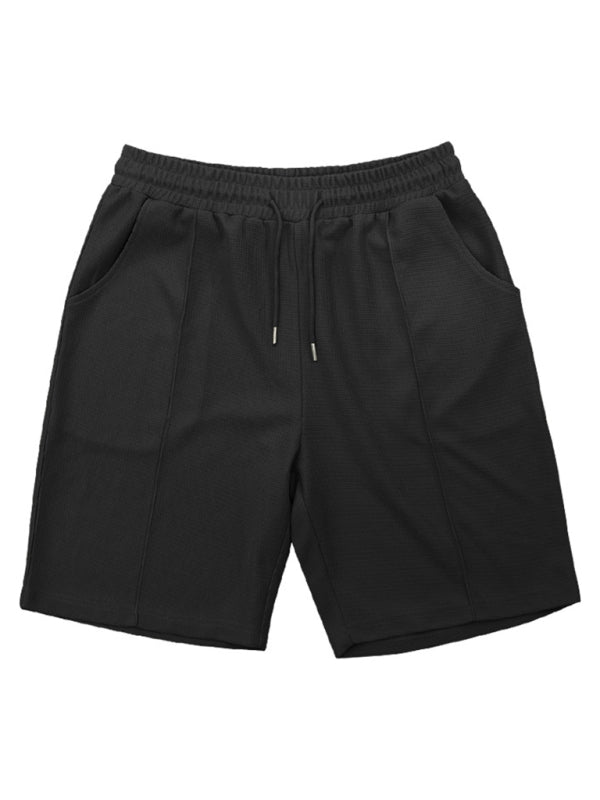 Men's new casual solid color shorts short sleeve suit