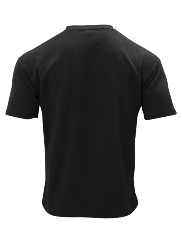 Men's new casual solid color shorts short sleeve suit