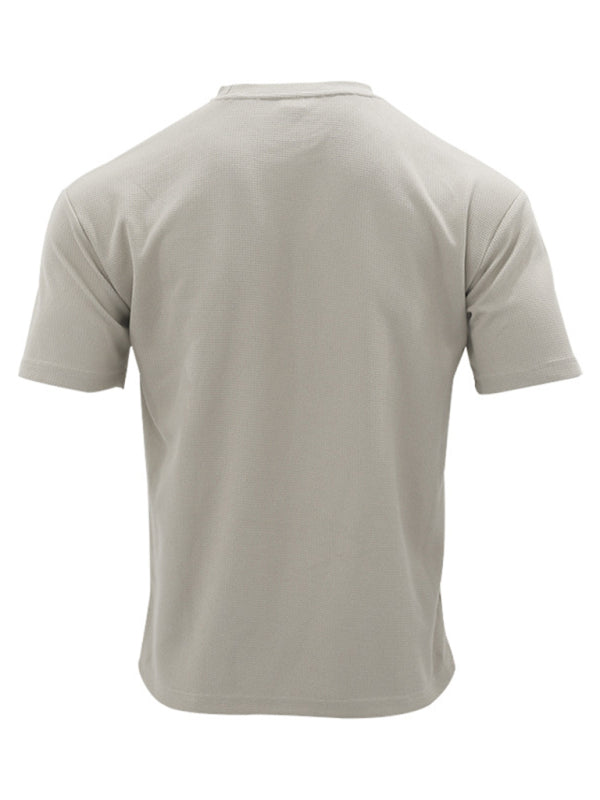 Men's new casual solid color shorts short sleeve suit