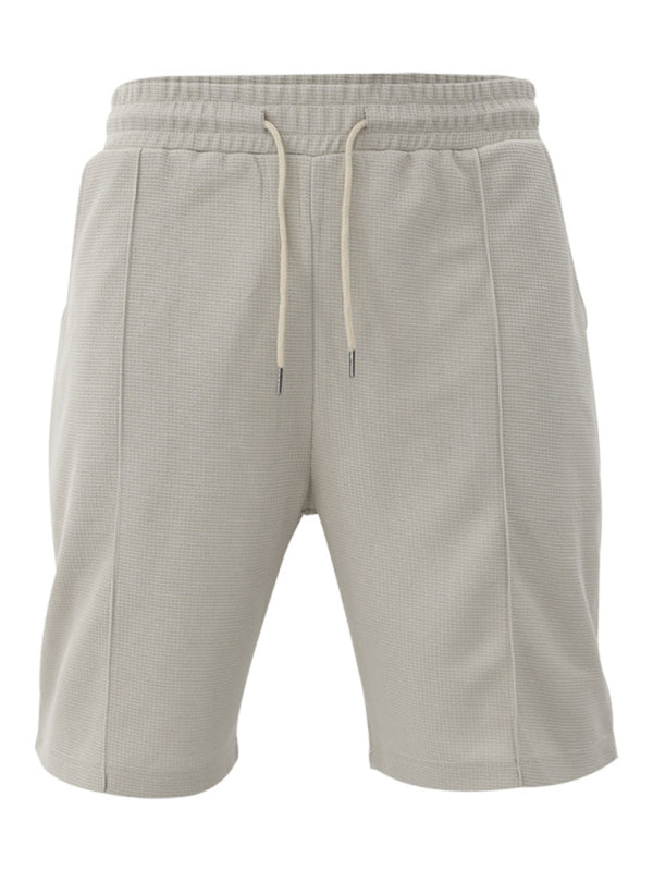 Men's new casual solid color shorts short sleeve suit