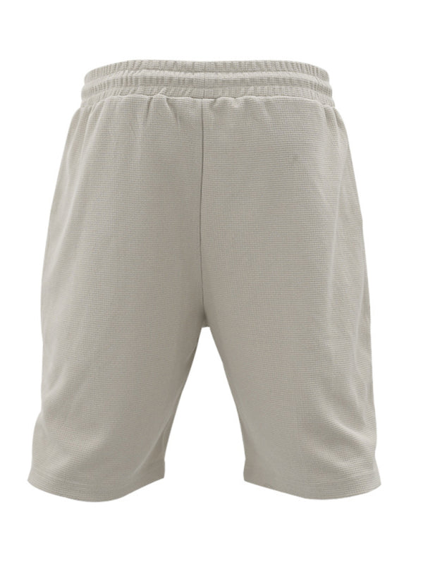 Men's new casual solid color shorts short sleeve suit