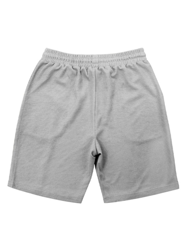 Men's new casual solid color shorts short sleeve suit