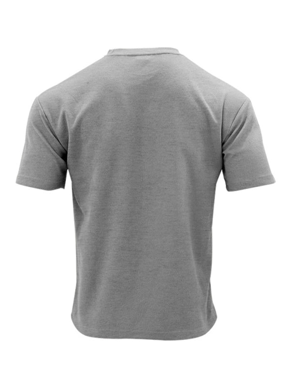 Men's new casual solid color shorts short sleeve suit