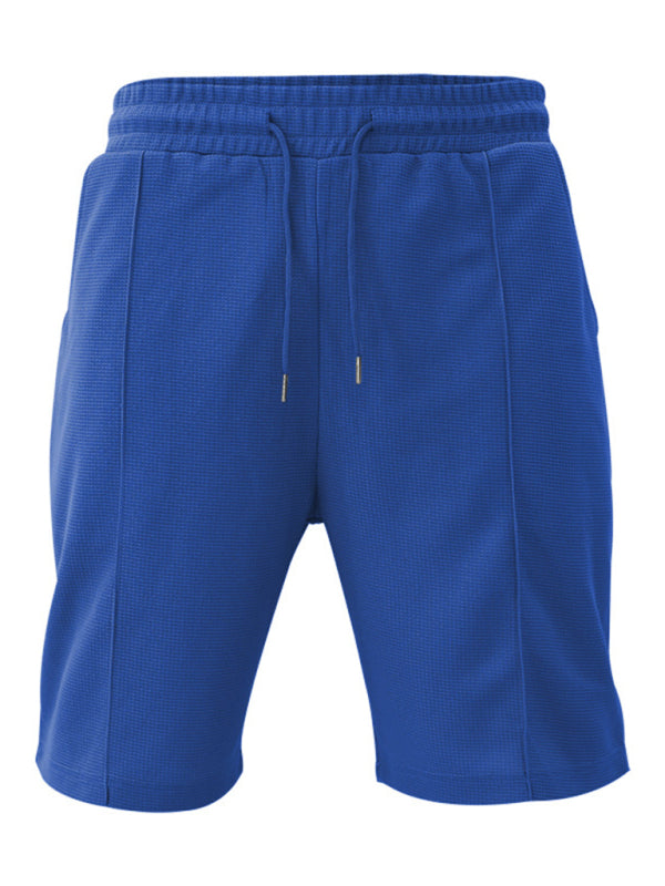 Men's new casual solid color shorts short sleeve suit