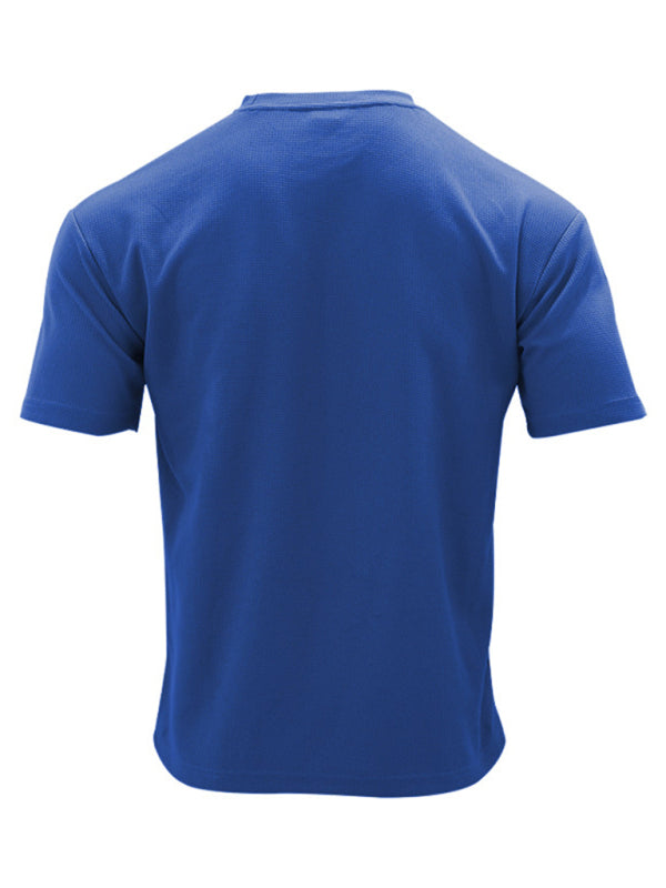 Men's new casual solid color shorts short sleeve suit