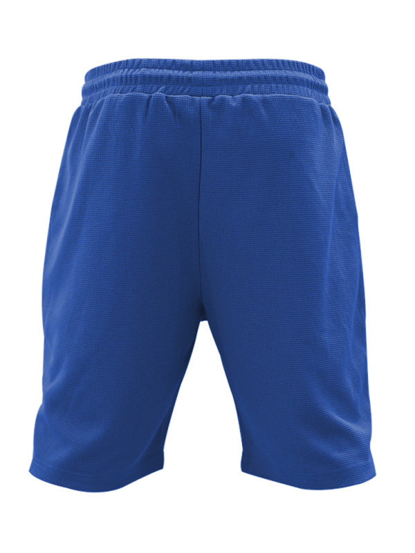 Men's new casual solid color shorts short sleeve suit