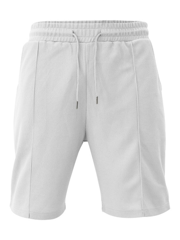 Men's new casual solid color shorts short sleeve suit