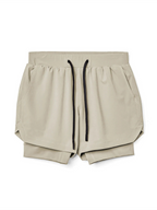 Double layer breathable anti-exposure basketball pants running training sports shorts