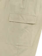 Casual cuffed multi-pocket drawstring trousers