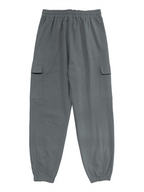 Casual cuffed multi-pocket drawstring trousers