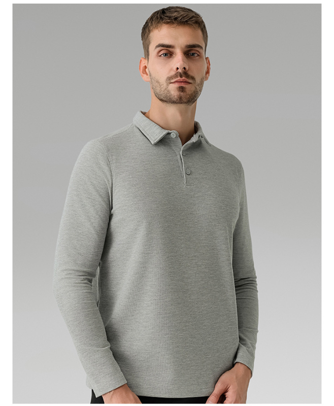 Men's casual long-sleeved Polo shirt sports outdoor versatile top breathable quick-drying T-shirt
