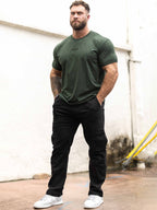 New large pocket work trousers casual sports loose straight pants