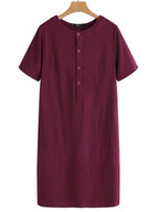 Fashion Loose V-Neck Medium Length Dress