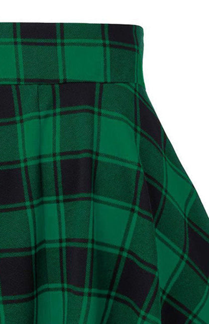 Ladies Casual Fashion A-Type Plaid Print Skirt