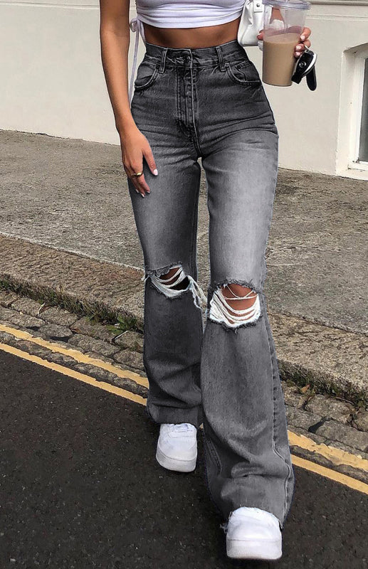 Women's Fashion Wide Leg Flared Jeans