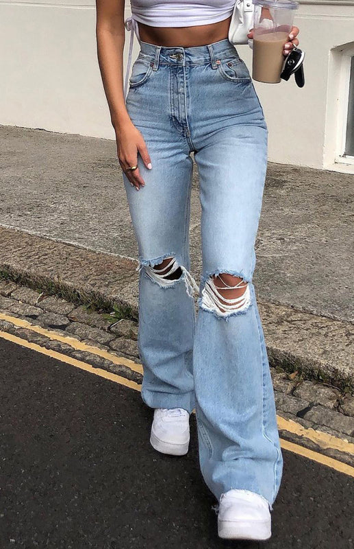 Women's Fashion Wide Leg Flared Jeans