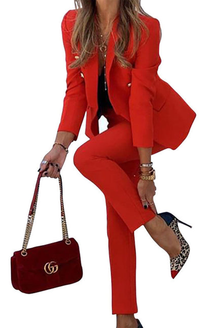 New Solid Color Fashion Two-Piece Suit