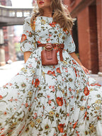 Bohemian Holiday Dress Floral printed