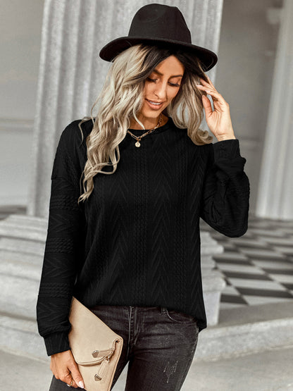 Women's fashion loose solid color over knit