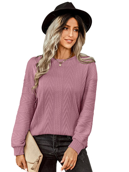 Women's fashion loose solid color over knit