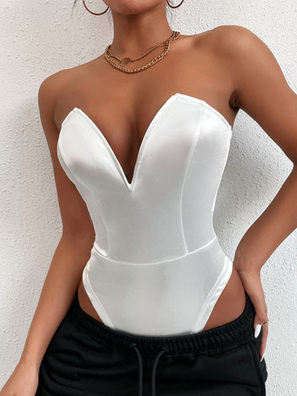 Women's sexy V -neck tube top jacket