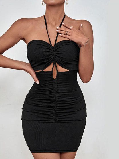 Sling nightclub women's European and American sexy backless dress