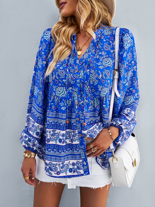 Women's Bohemian temperament commuter long sleeved top