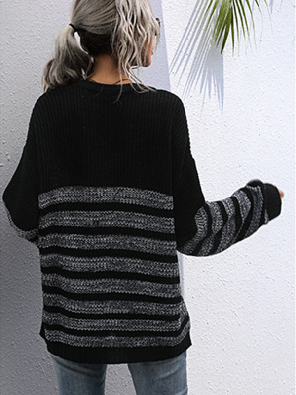 women's mid length long sleeve bottoming sweater knitted sweater