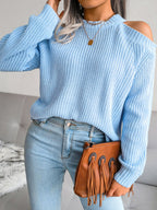 Women's casual off shoulder loose knit sweater