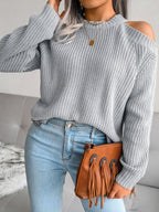 Women's casual off shoulder loose knit sweater