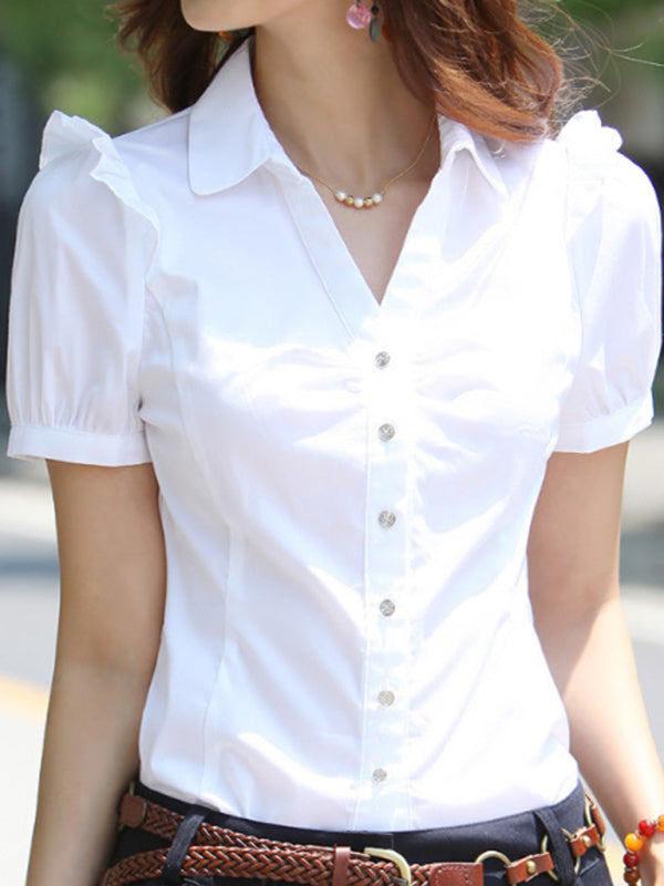 Women's casual short-sleeved shirt professional workwear