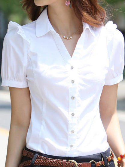 Women's casual short-sleeved shirt professional workwear