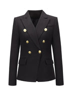 Women's fashion short double-breasted blazer