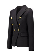 Women's fashion short double-breasted blazer
