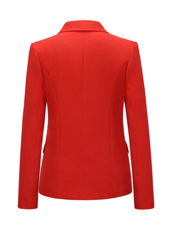 Women's fashion short double-breasted blazer