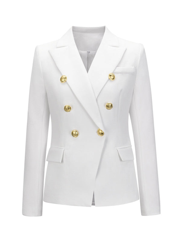 Women's fashion short double-breasted blazer