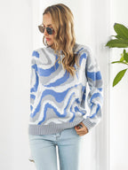Women's Tie-Dye Jacquard Drop-Shoulder Sleeve Sweater