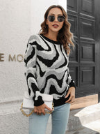Women's Tie-Dye Jacquard Drop-Shoulder Sleeve Sweater
