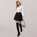 Fashion Retro Corduroy High Waist Skirt